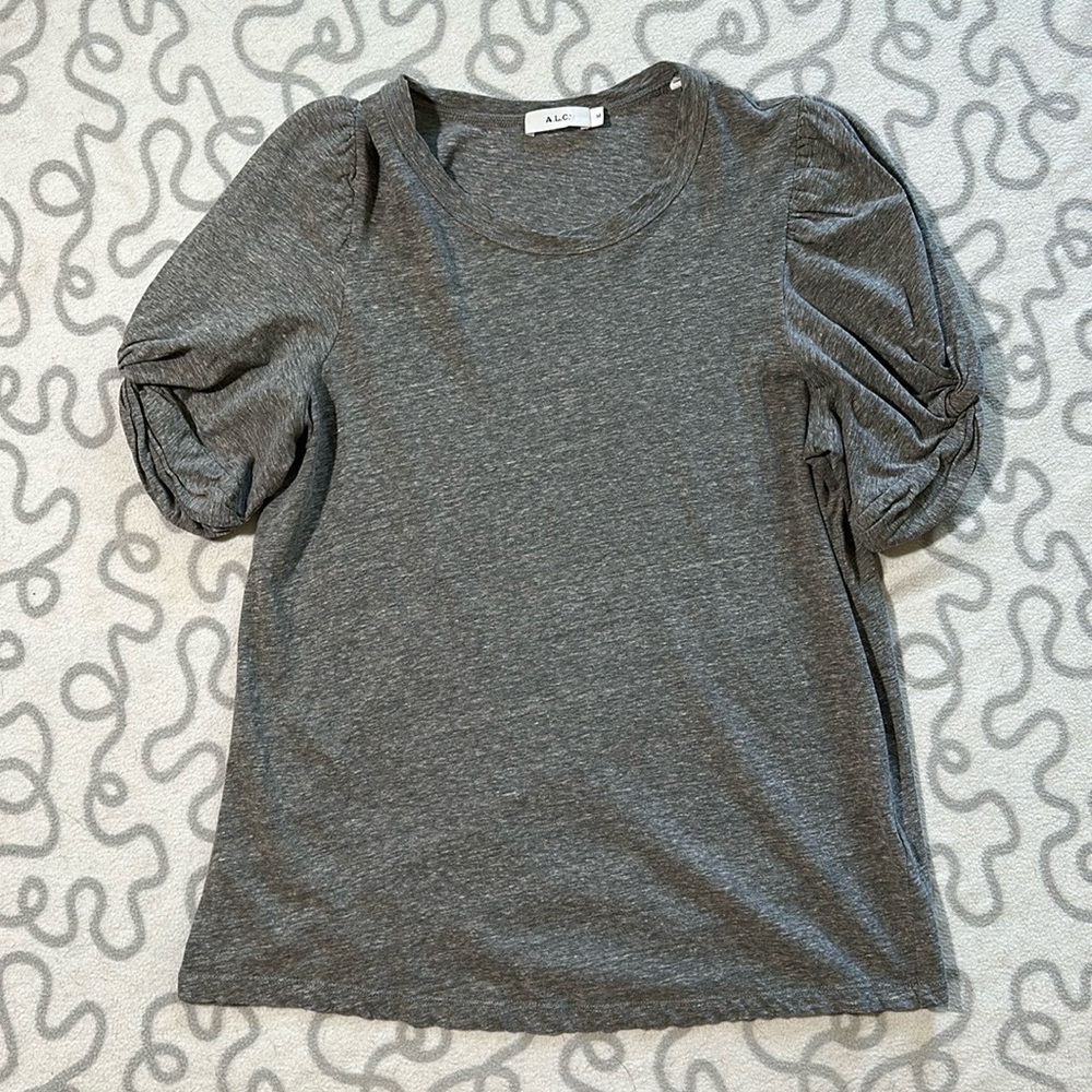 A.L.C. Gray Puff Sleeve Top